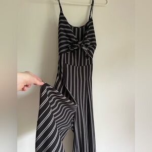 Favlux Fashion Small Striped Jumpsuit, Open back